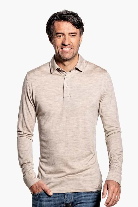 Shirt Polo Long Sleeve Desert Beige - Base Image