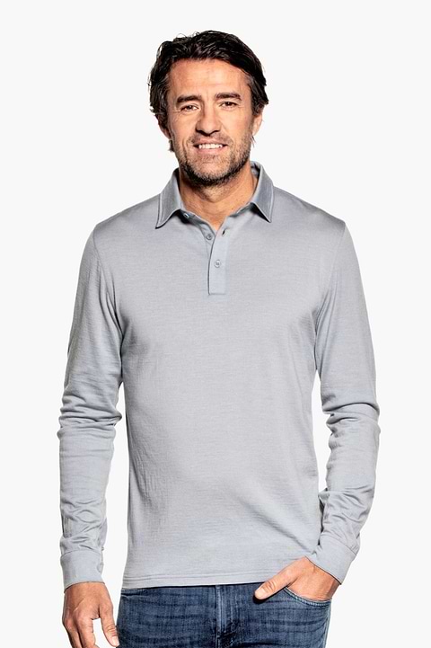 Shirt Polo Long Sleeve Early Sky - Base Image