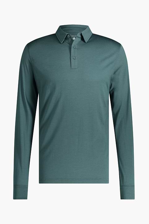 Shirt Polo Long Sleeve Green Sage - Base Image