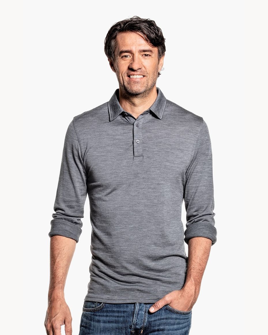 Shirt Polo Long Sleeve Harvard Grey