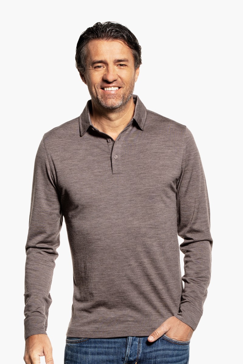 Shirt Polo Long Sleeve Muddy Clay