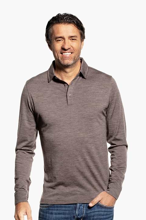 Shirt Polo Long Sleeve Muddy Clay - Base Image