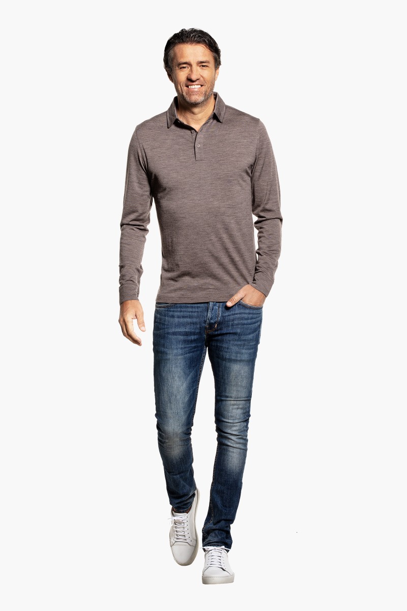 Shirt Polo Long Sleeve Muddy Clay