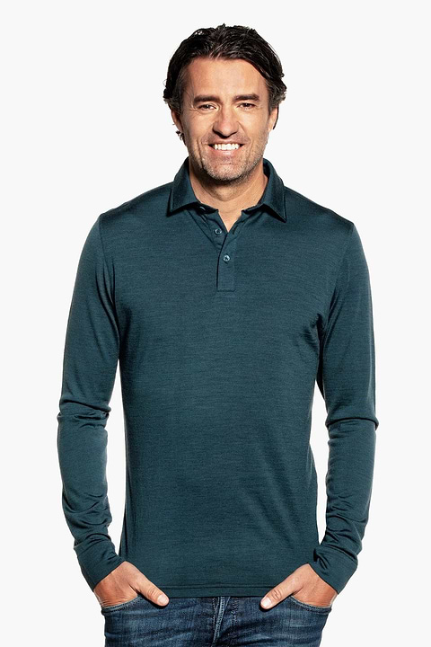 Shirt Polo Long Sleeve Proud Peacock - Base Image