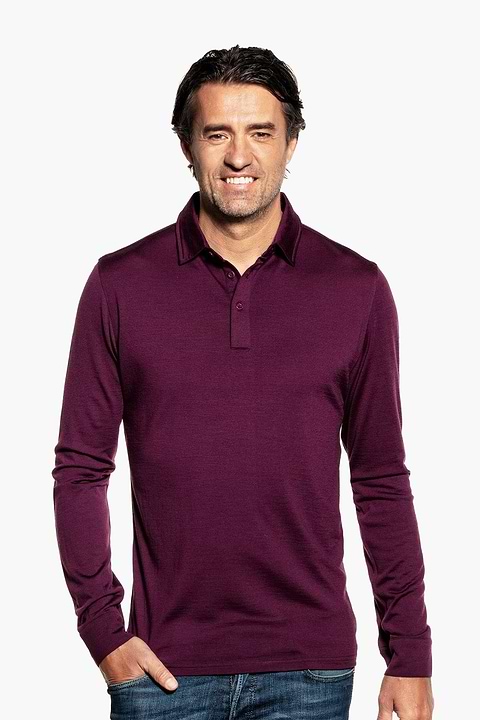 Shirt Polo Long Sleeve Red Cabbage - Base Image