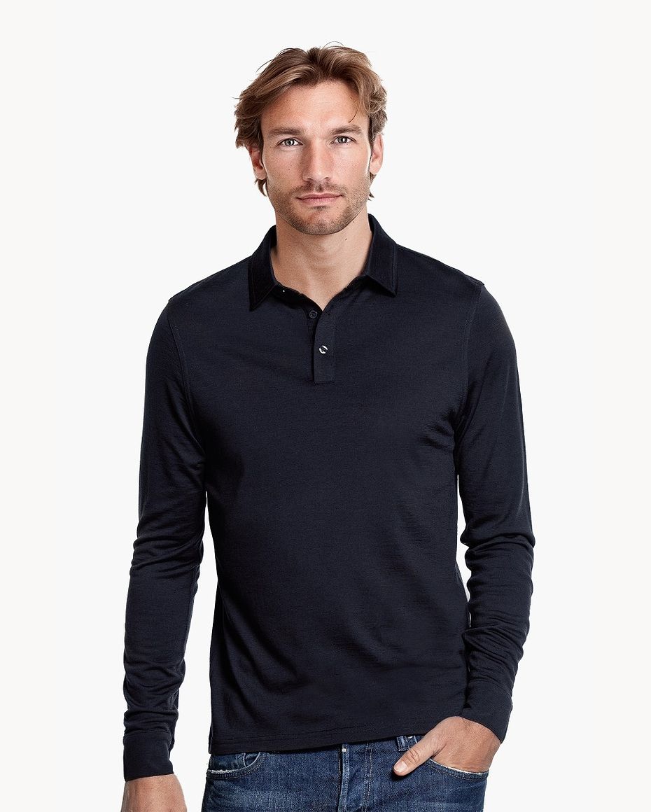 Shirt Polo Long Sleeve Very Dark Navy