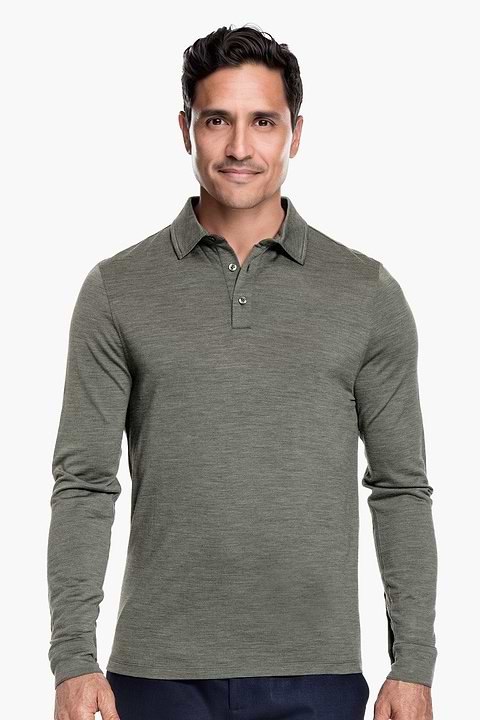 Shirt Polo Long Sleeve Million Dollar Green - Base Image