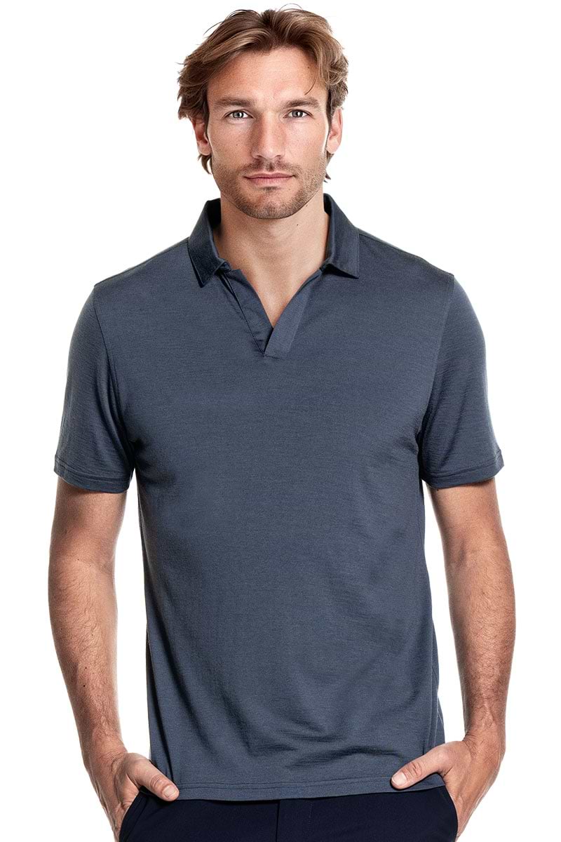 Shirt Polo Short Sleeve No Buttons Dark Steel