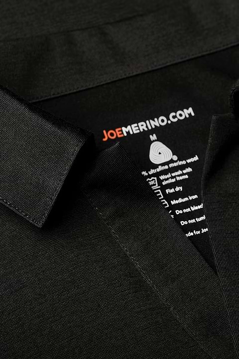 Shirt Polo Short Sleeve No Buttons Deep Black - Base Image