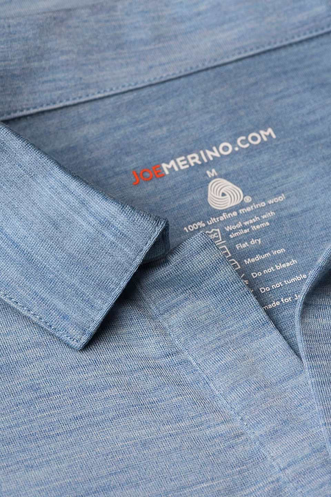 Shirt Polo Short Sleeve No Buttons Glacier Blue - Base Image