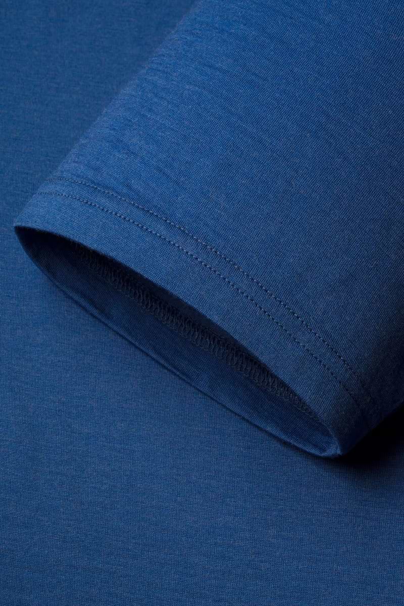 Shirt Polo Short Sleeve No Buttons Royal Blue