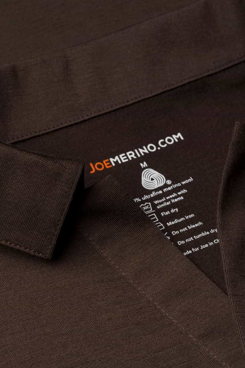 Shirt Polo Short Sleeve No Buttons Very Dark Brown
