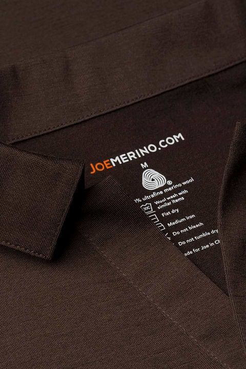 Shirt Polo Short Sleeve No Buttons Very Dark Brown - Base Image