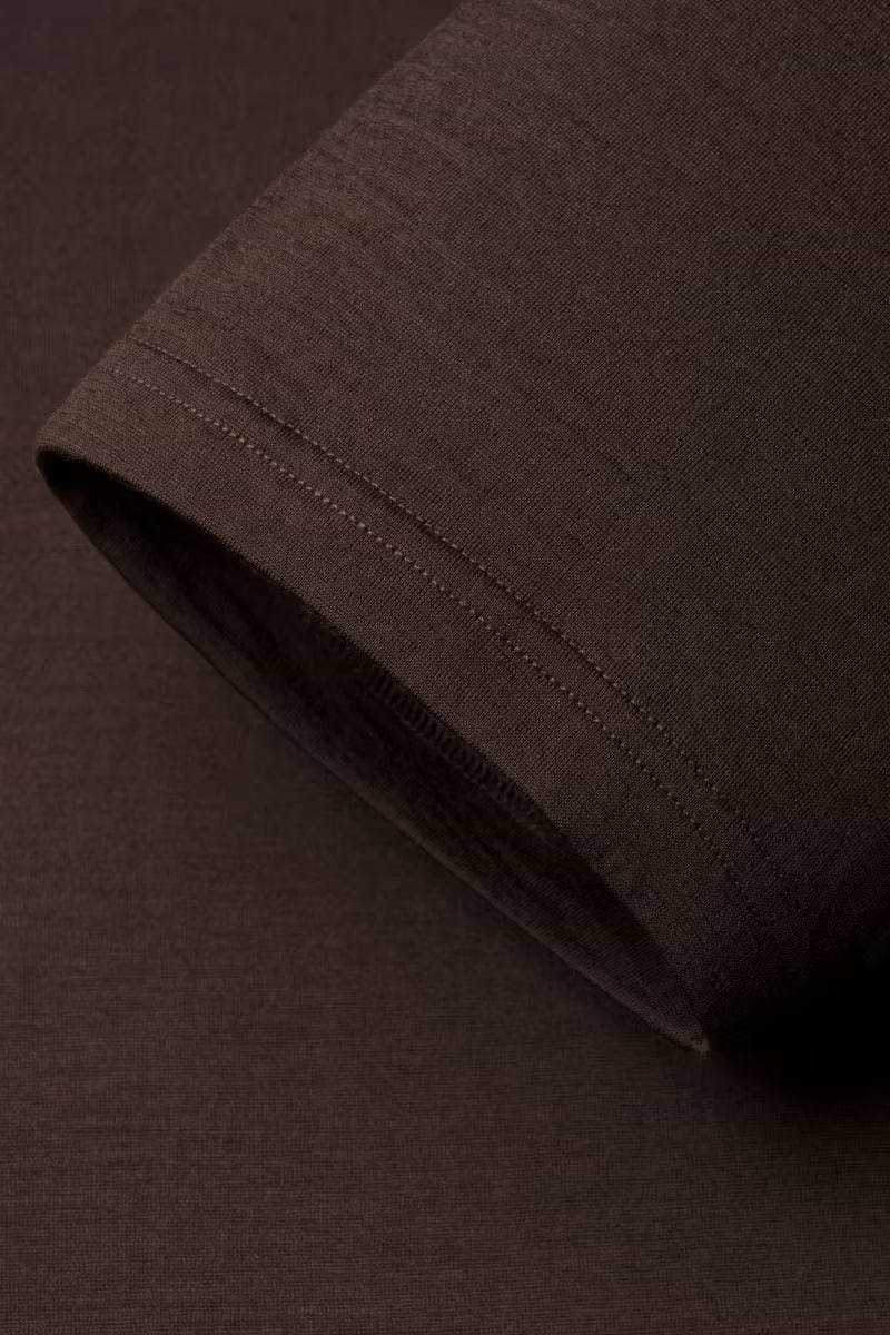 Shirt Polo Short Sleeve No Buttons Very Dark Brown