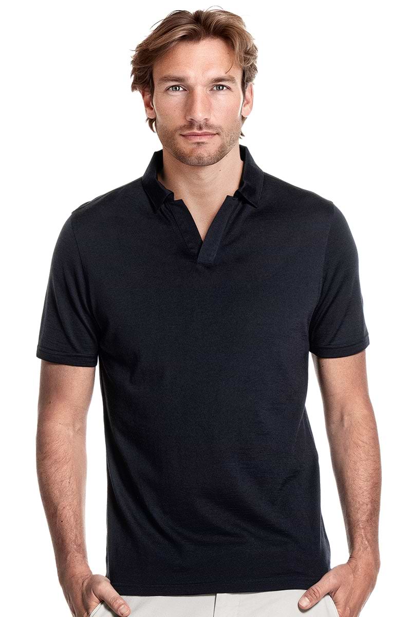 Shirt Polo Short Sleeve No Buttons Very Dark Navy