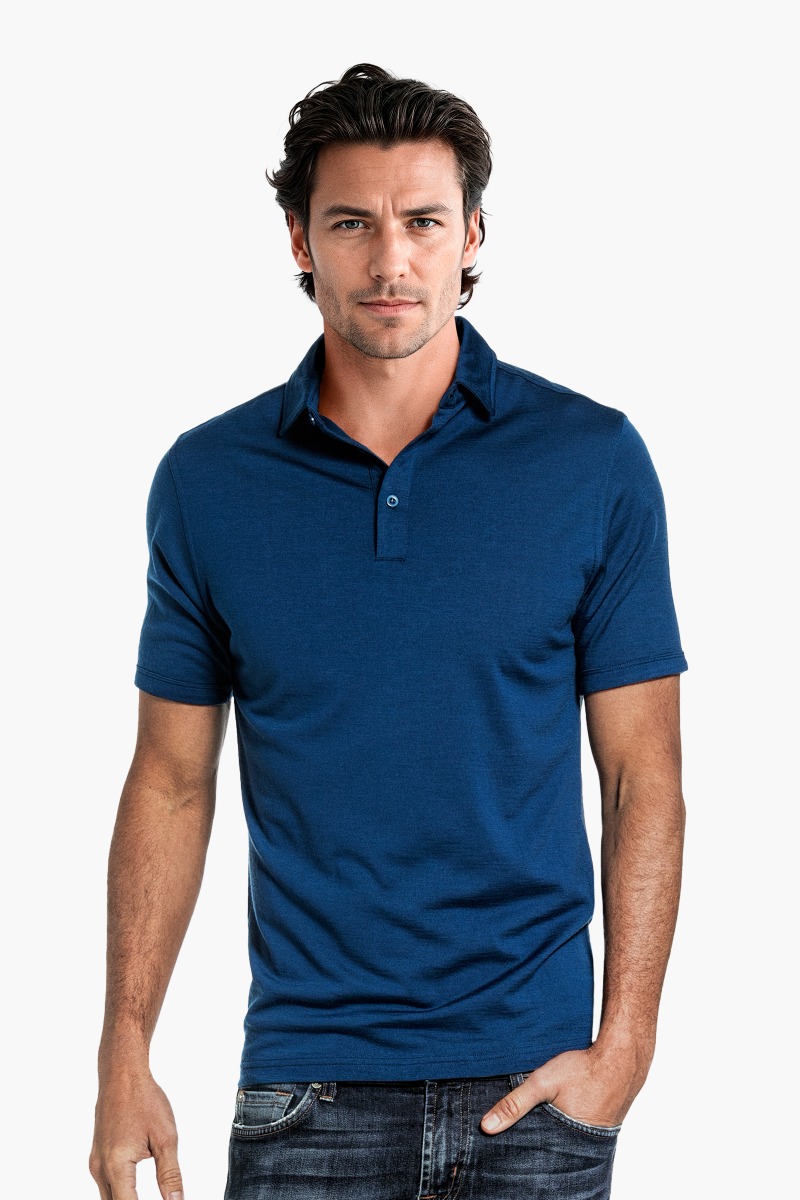 Shirt Polo Short Sleeve Bright Blue