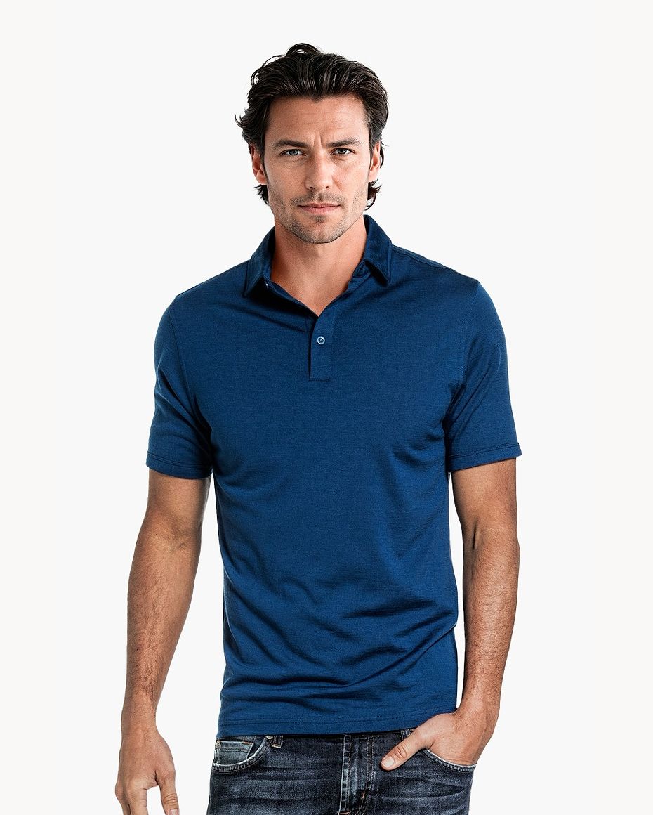 Shirt Polo Short Sleeve Bright Blue