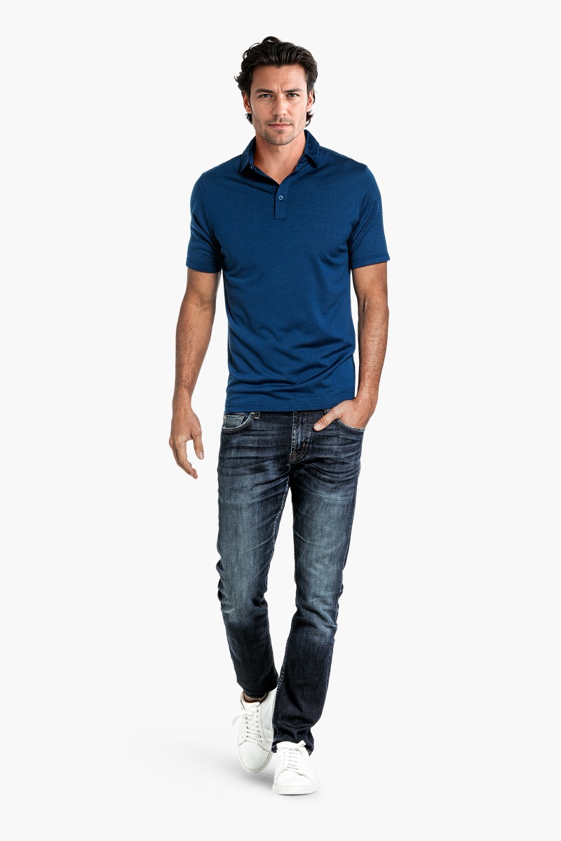 Shirt Polo Short Sleeve Bright Blue