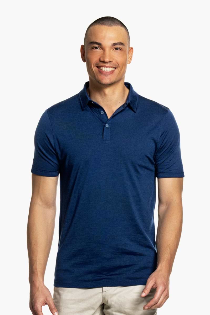 Shirt Polo Short Sleeve Extra Long Bright Blue