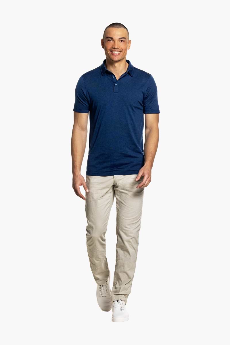 Shirt Polo Short Sleeve Extra Long Bright Blue