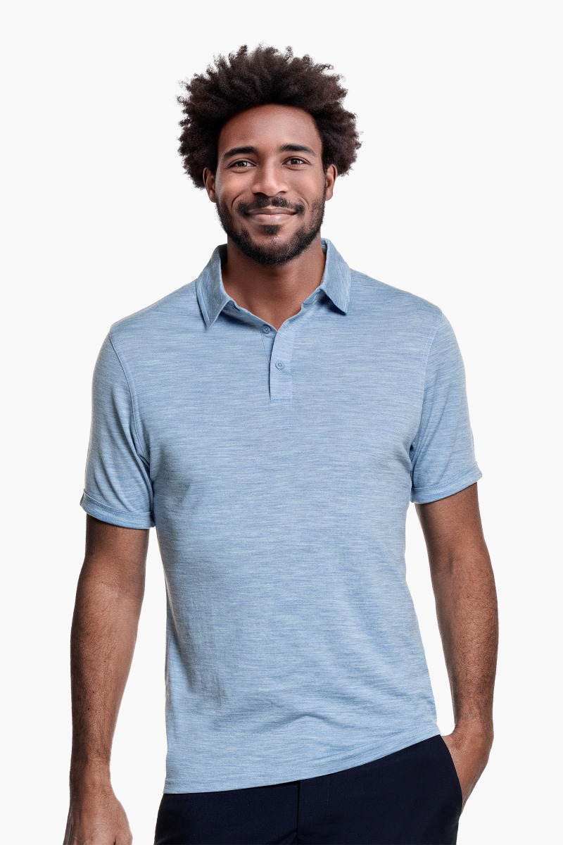 Shirt Polo Short Sleeve Glacier Blue