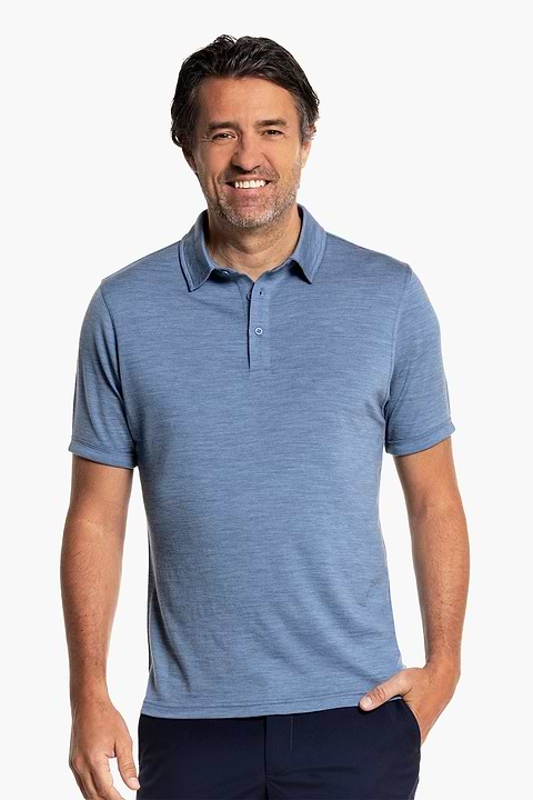 Shirt Polo Short Sleeve Ice Blue - Base Image