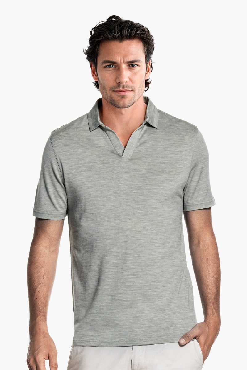Shirt Polo Short Sleeve No Buttons Hazy Green