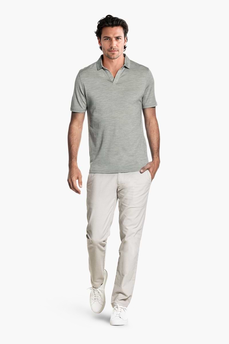 Shirt Polo Short Sleeve No Buttons Hazy Green