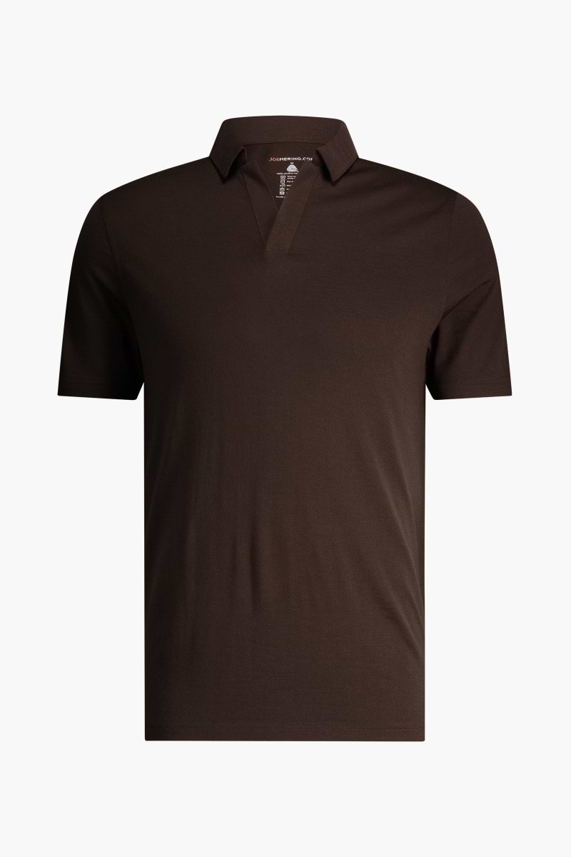 Shirt Polo Short Sleeve No Buttons Very Dark Brown