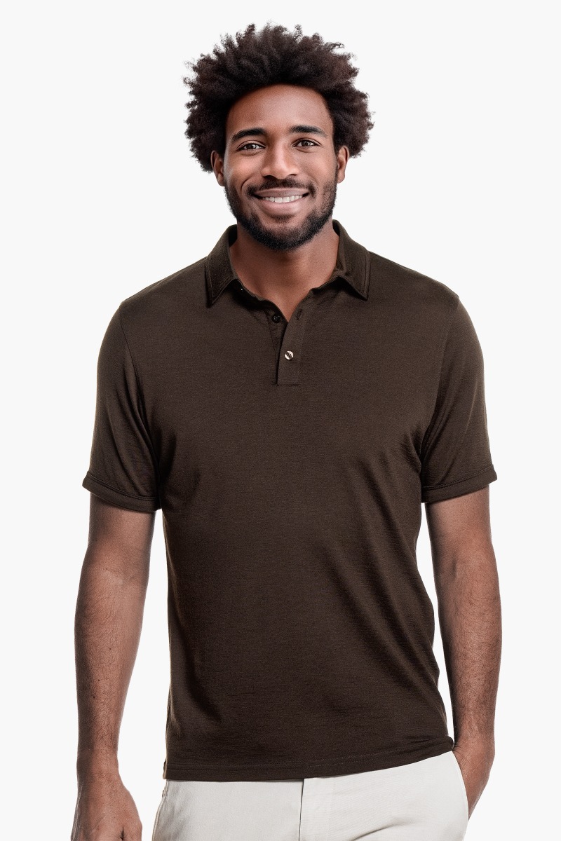 Shirt Polo Short Sleeve Very Dark Brown