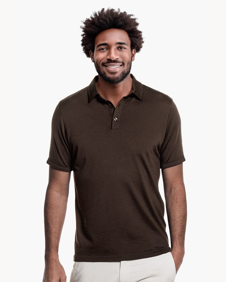 Shirt Polo Short Sleeve Very Dark Brown