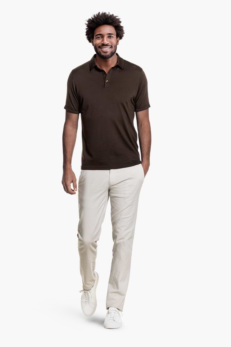 Shirt Polo Short Sleeve Very Dark Brown