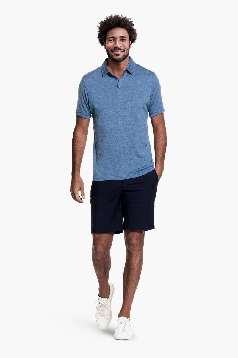 Shirt Polo Short Sleeve Yacht Blue