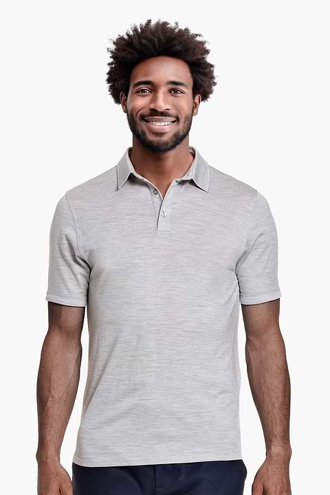 Shirt Polo Short Sleeve Limestone Grey - Base Image