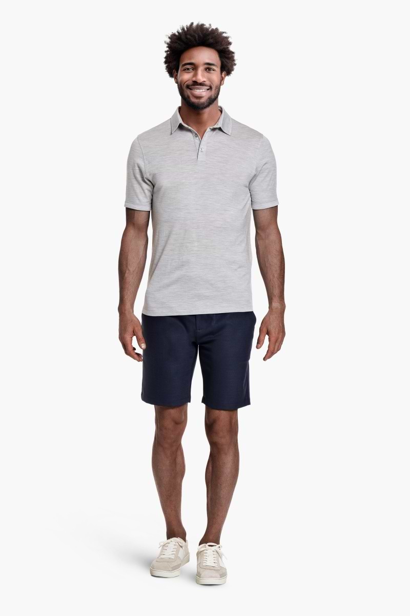 Shirt Polo Short Sleeve Limestone Grey