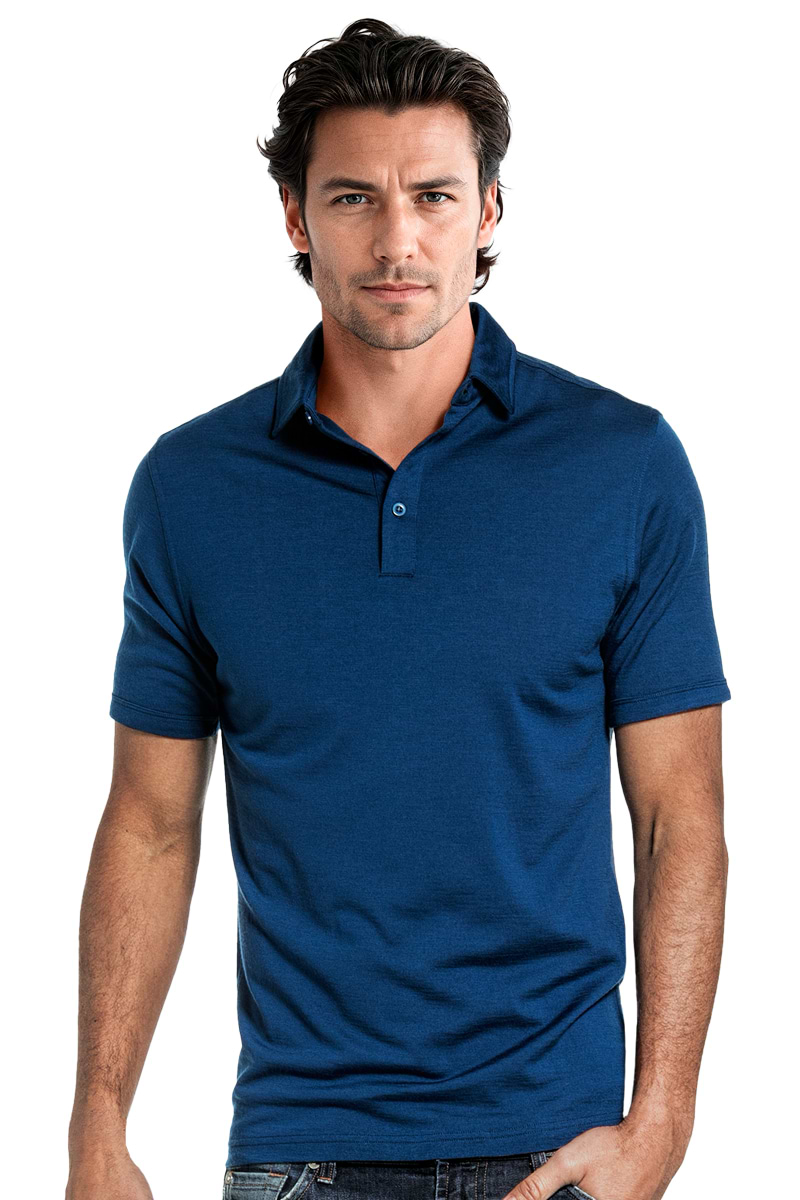 Shirt Polo Short Sleeve Bright Blue
