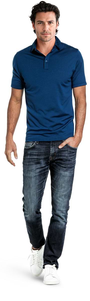 Shirt Polo Short Sleeve Bright Blue