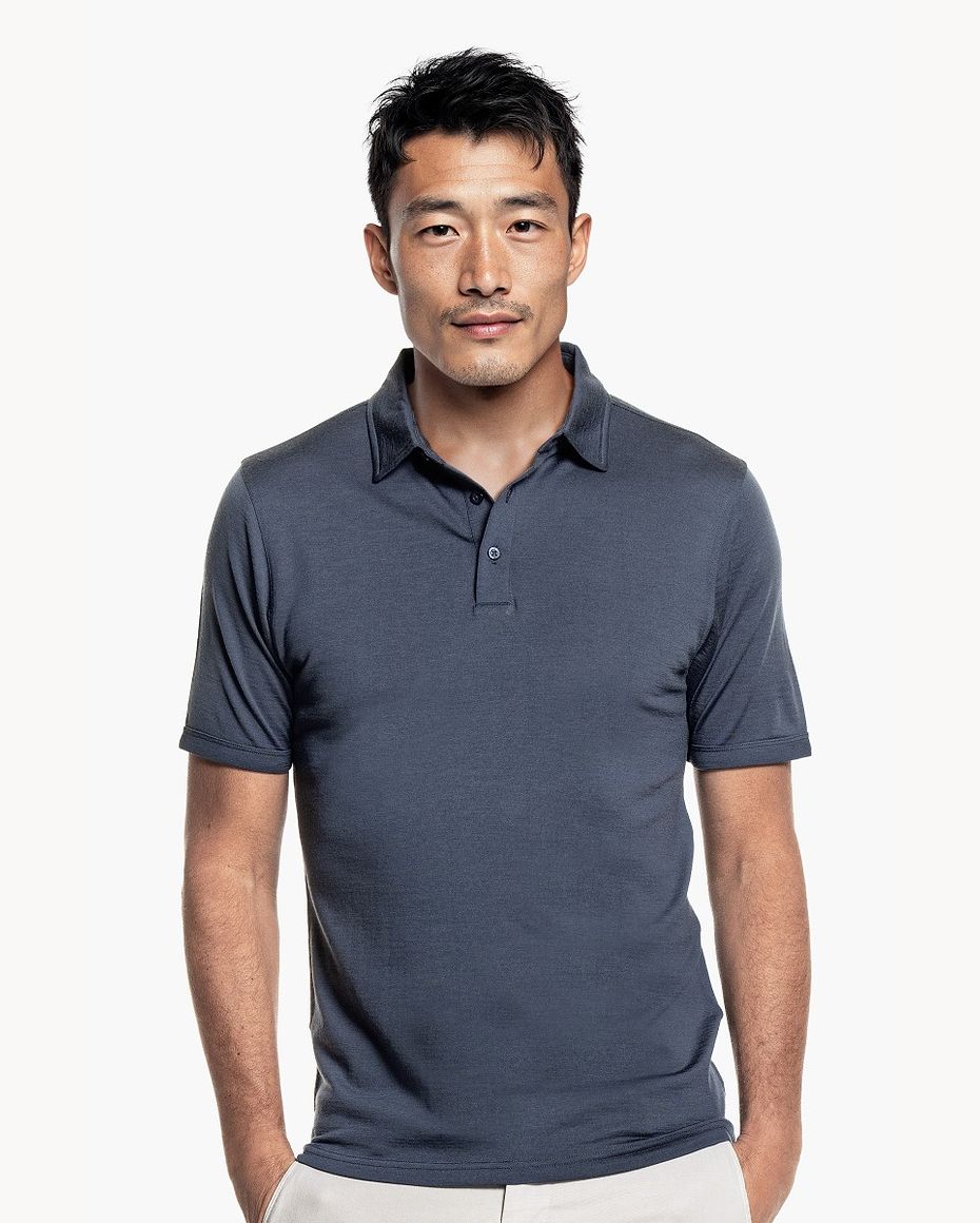Shirt Polo Short Sleeve Dark Steel