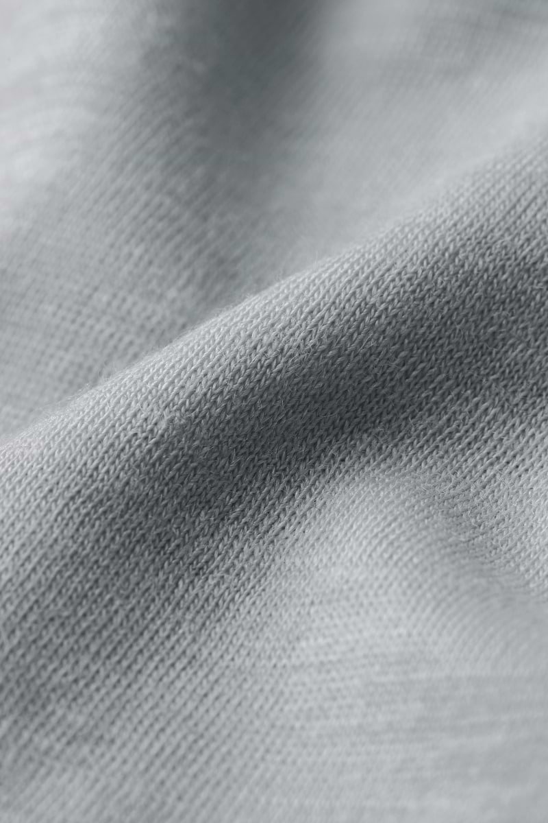 Shirt Polo Short Sleeve Wool Ramie Silver Sky - Hover