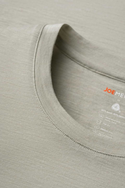 Shirt Round Neck Wool Ramie Lemon Juice - Base Image