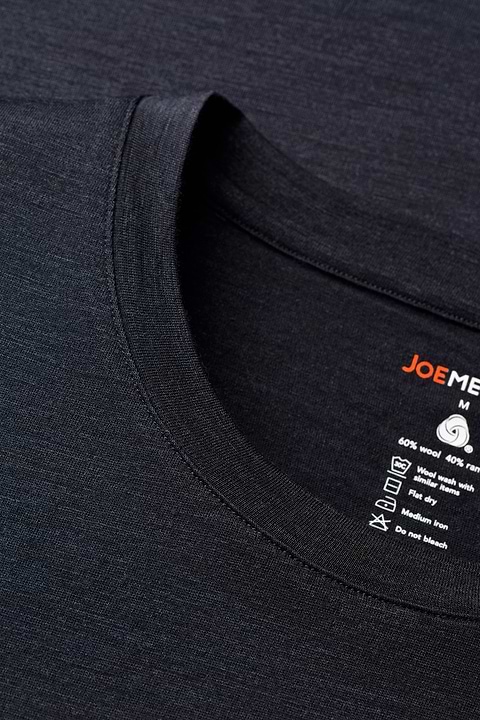 Shirt Round Neck Wool Ramie Night Navy - Base Image