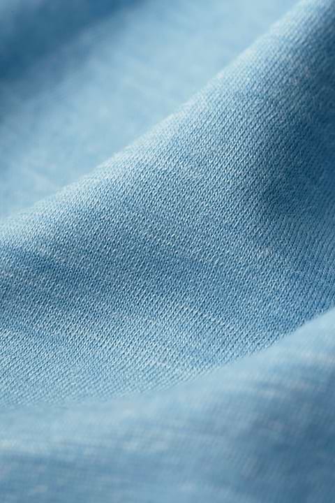 Shirt Round Neck Wool Ramie Surf Blue - Base Image