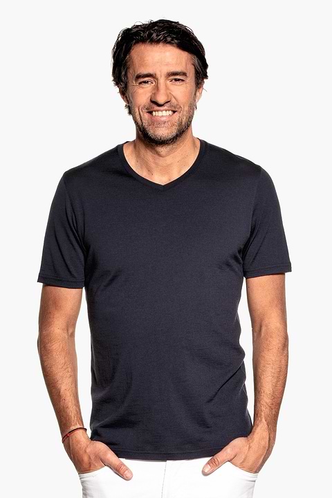 Joe Shirt V-neck Blue Grey - Base Image