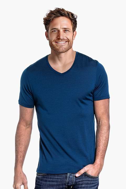 Joe Shirt V-neck Bright Blue - Base Image