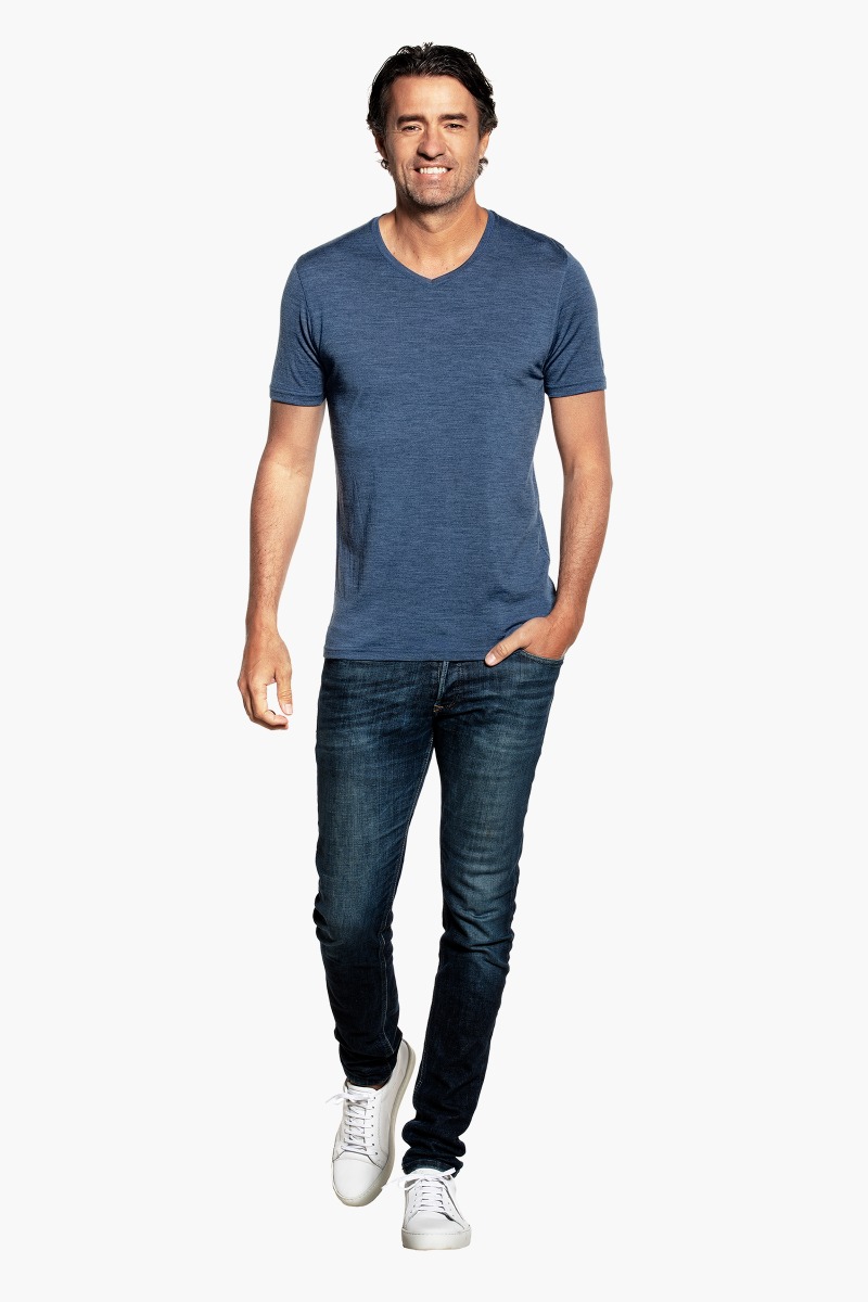 Joe Shirt V-neck Coastal Blue