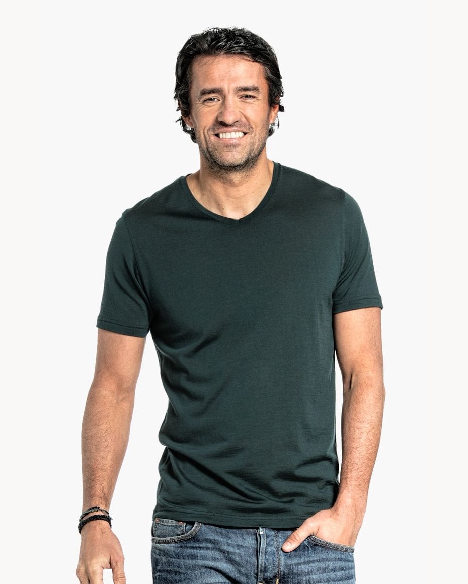 Shirt van merinowol voor heren in Marineblauw - €57.99