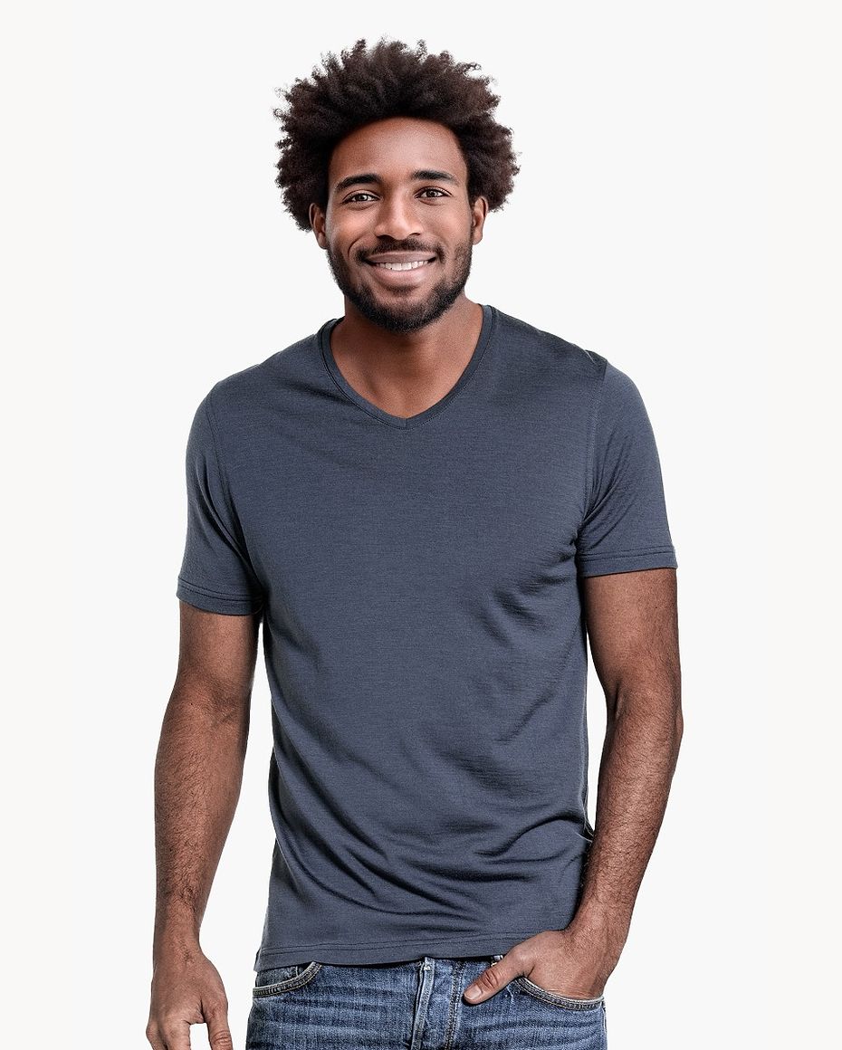 Joe Shirt V-neck Dark Steel