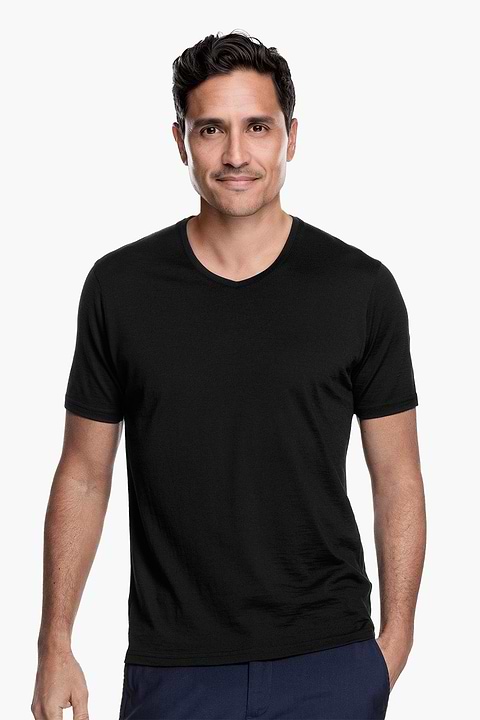Joe Shirt V-neck Deep Black - Base Image