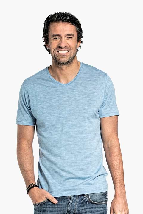 Joe Shirt V-neck Glacier Blue - Base Image