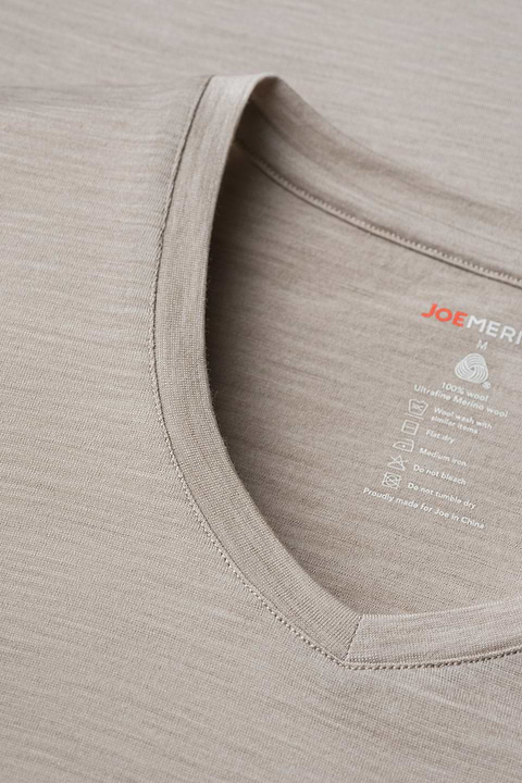 Shirt V-Neck Limestone Beige - Base Image